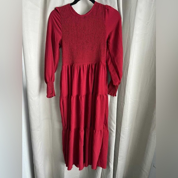 New Small Boho Empire Waist Ruffled Flowy Dress - Picture 2 of 3